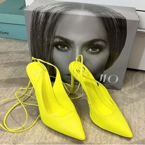 Jennifer Lopez Vibrant Yellow Slingback Heels